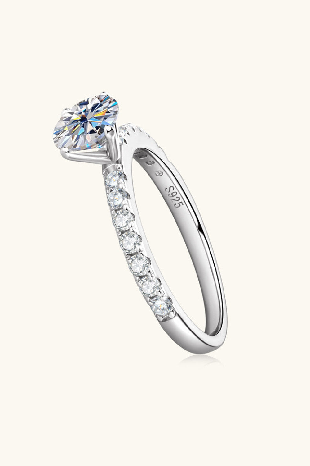 Moissanite Platinum-Plated Side Stone Ring – Resolute Co Jewelry