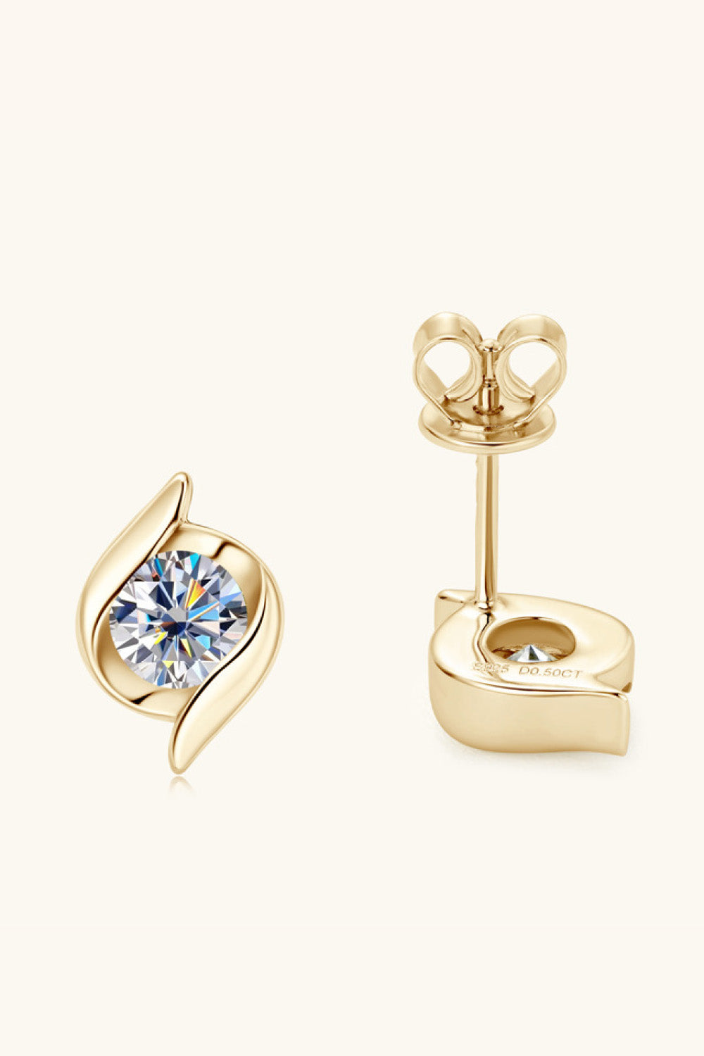 ピアス TATIANA Silver 925 moissanite 1 carat earrings DE0003 925 Sterling Silver Moissanite Stud Earrings | Mikado Diamonds